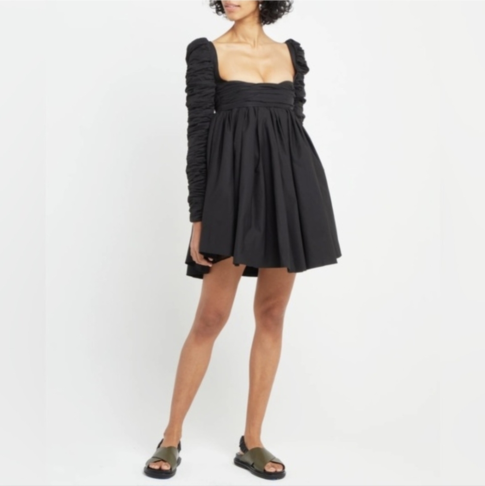 Few Moda (NWT) Structured Dress Black Babydoll Pleated Mini Size XS